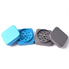 Hot Selling Smoking Accessories Square Double-layer Aluminum Alloy Smoke Herb Weed Grinders